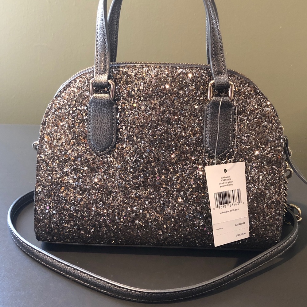 KATE♠️SPADE MINI REILEY Glitter Satchel Crossbody - Picture 4 of 6